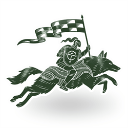 Image of Cooper Tires The Knight on Wolf Decal